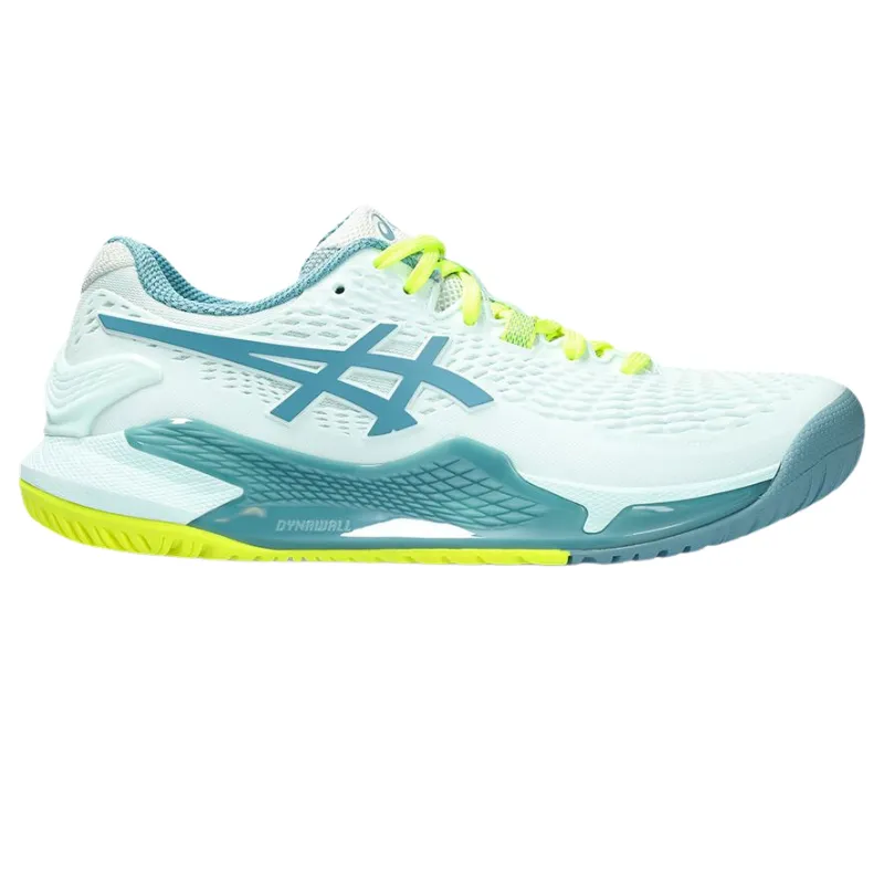 Athletic Design warm weather Asics Gel Resolution 9 Womens Tennis Shoes -Soothing Sea / Gris Blue