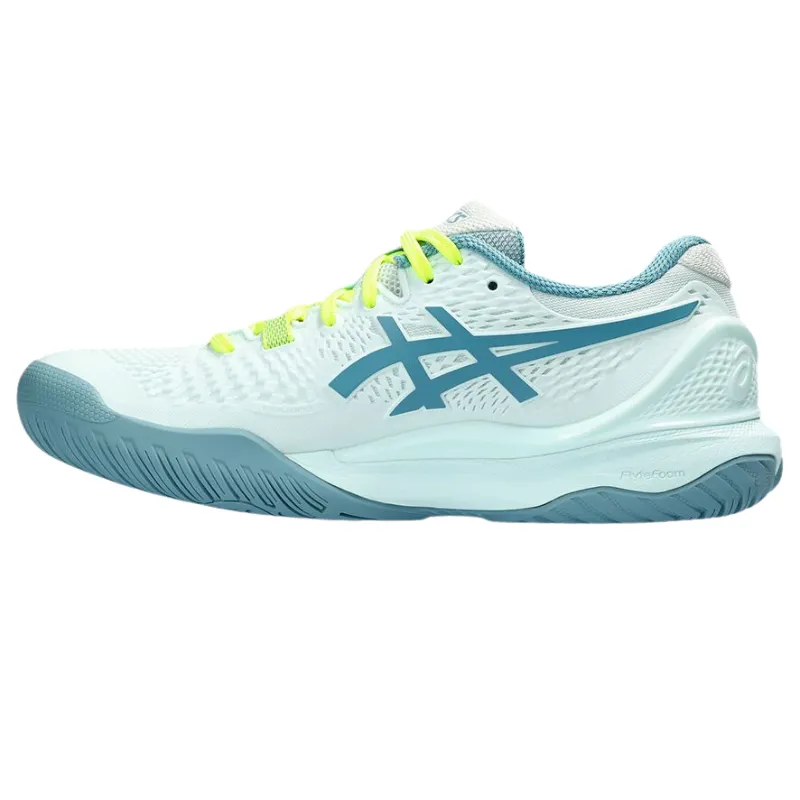 Asics Gel Resolution 9 Womens Tennis Shoes -Soothing Sea / Gris Blue Fast Fit Versatile