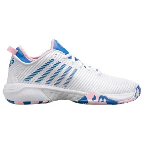 K Swiss Hypercourt Supreme  Women Tennis Shoes - White/Star Sapphire/Orchard Pink Ventilated Sides Multi Surface