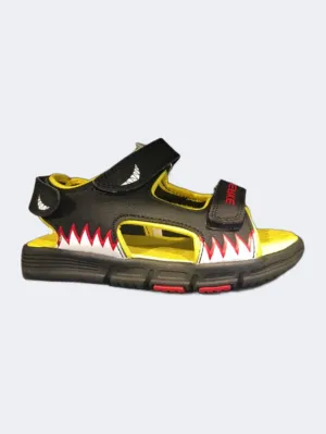 Erke Outdoor Kids-Boys Lifestyle Sandals Black/Gold Yellow Firm Lock
