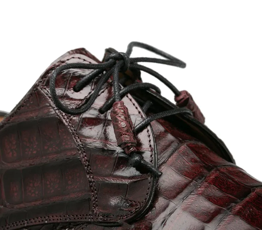 "Cratos" Crocodile Derby Burgundy Meadow Glow