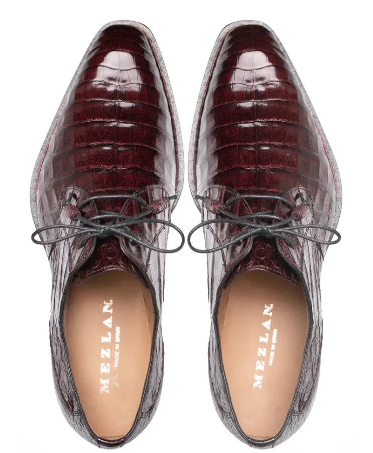 "Cratos" Crocodile Derby Burgundy Court Fast