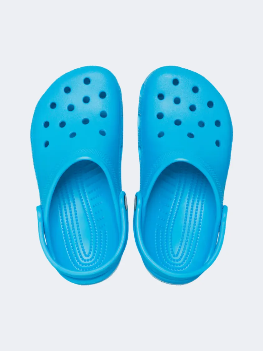 Fur Trim Cool Pop Crocs Classic Clog Kids-Unisex Lifestyle Slippers Venetian Blue