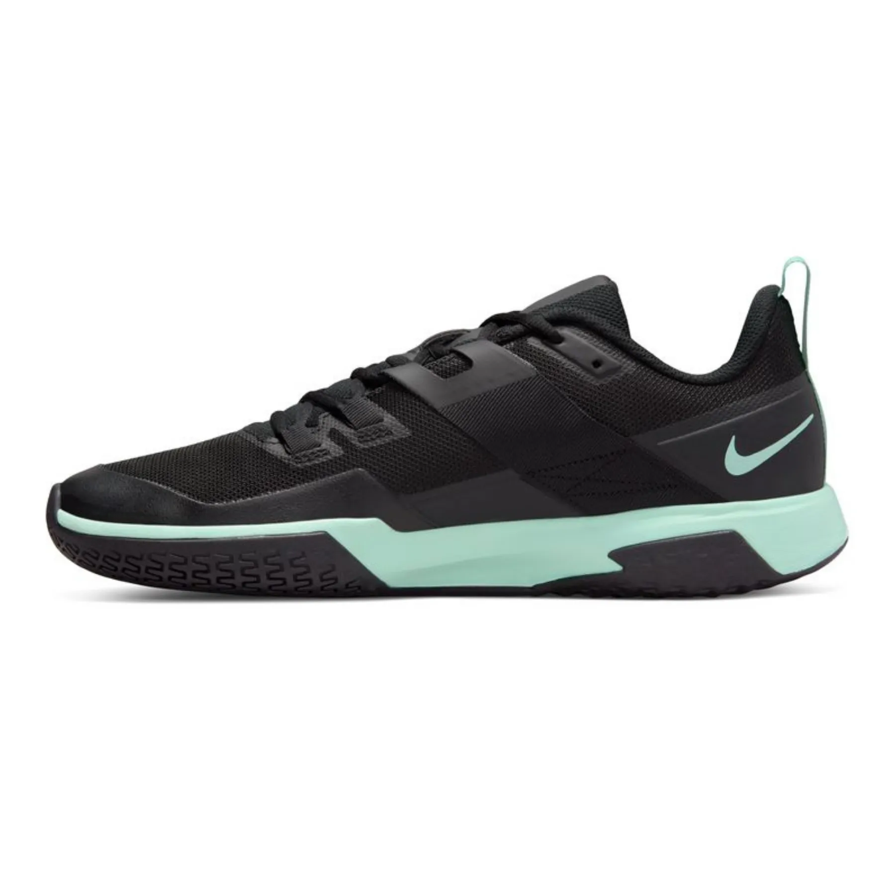 Nike Court Vapor Lite Black/Mint Men's Hard Court Tennis Shoes Ventilation holes Multi Directional Flexibility