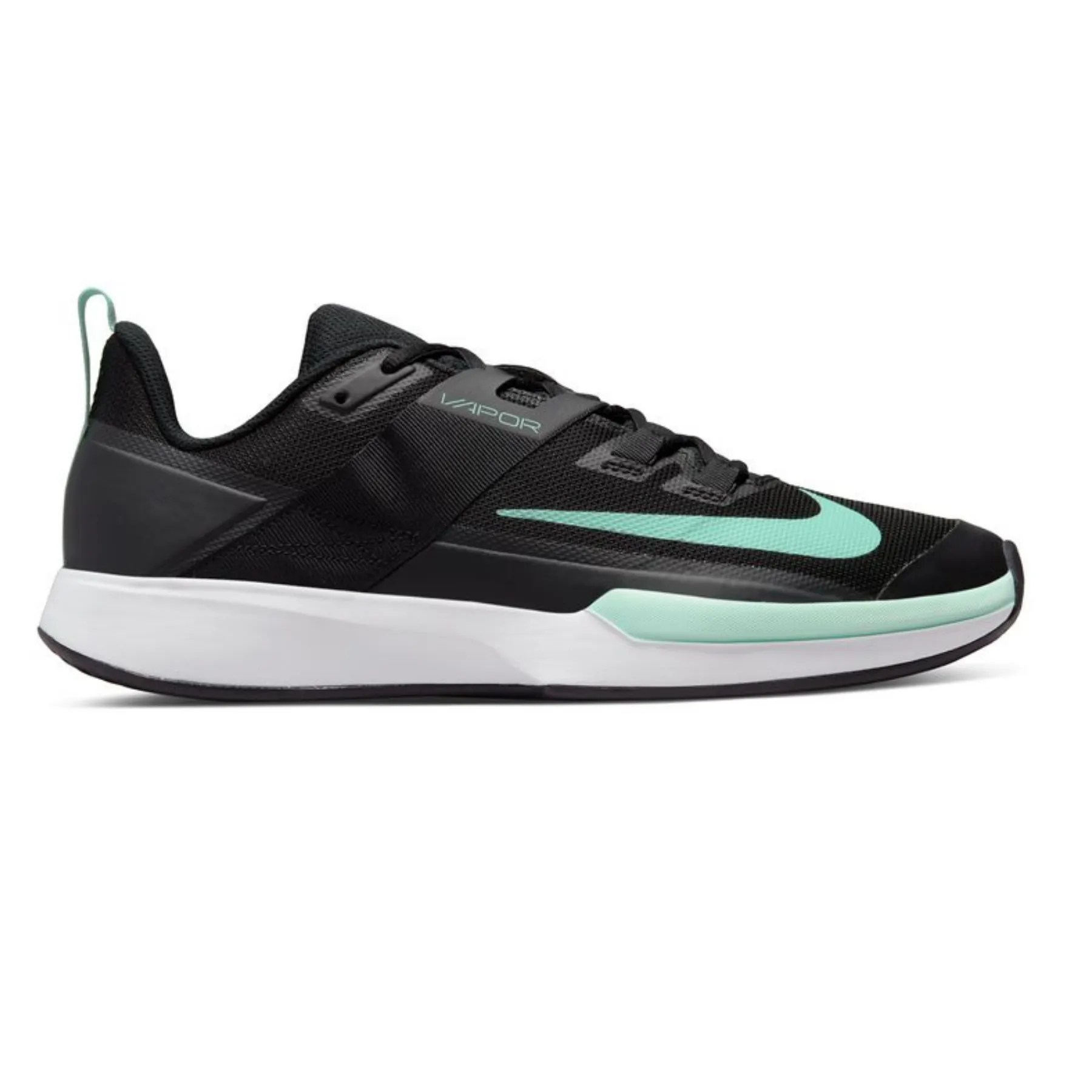 Breathable panel Firm Sole Nike Court Vapor Lite Black/Mint Men's Hard Court Tennis Shoes