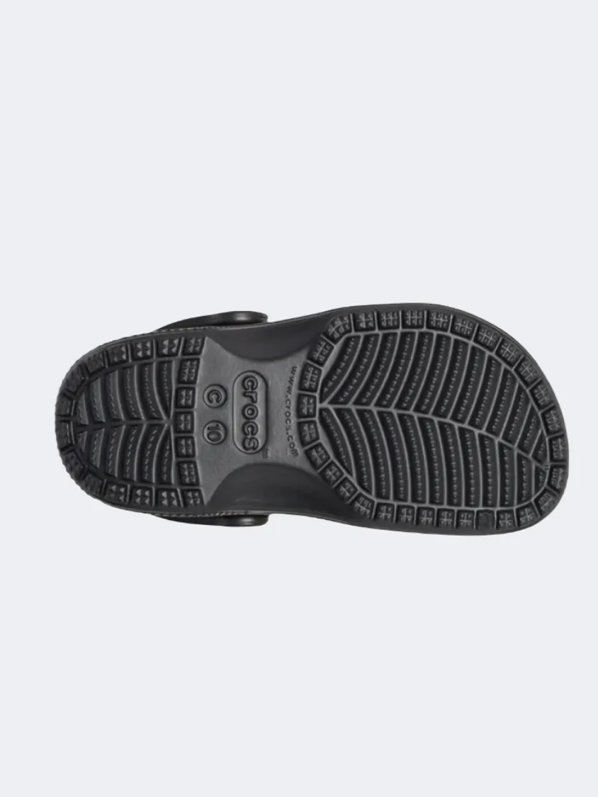 Crocs Classic Clog Infant Unisex Lifestyle Slippers Black Sun Glow Lace Tie