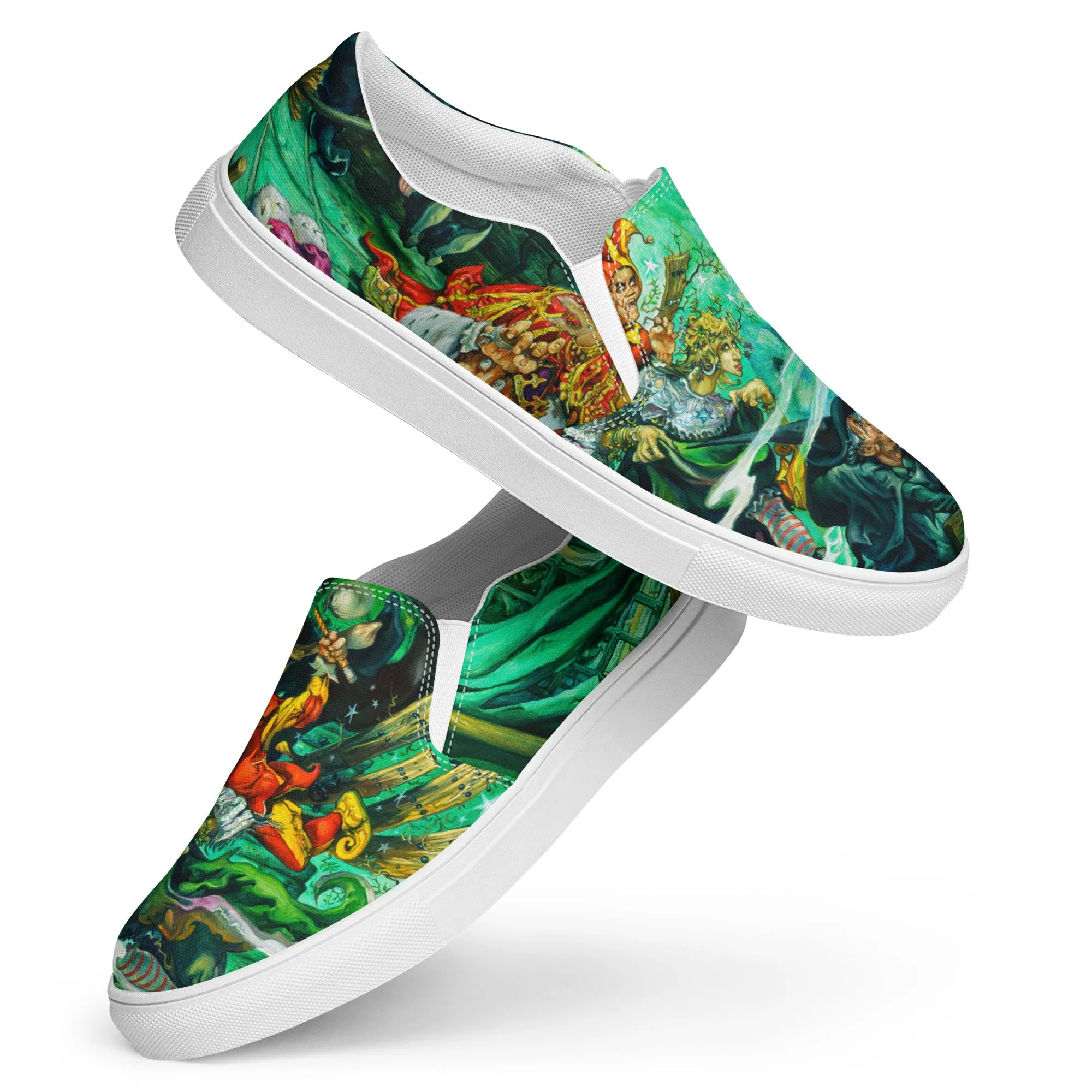 Men??s Wyrd Sisters slip-on canvas shoes *US SIZES SHOWN! USE CHART! Casual Vibe Family Pace