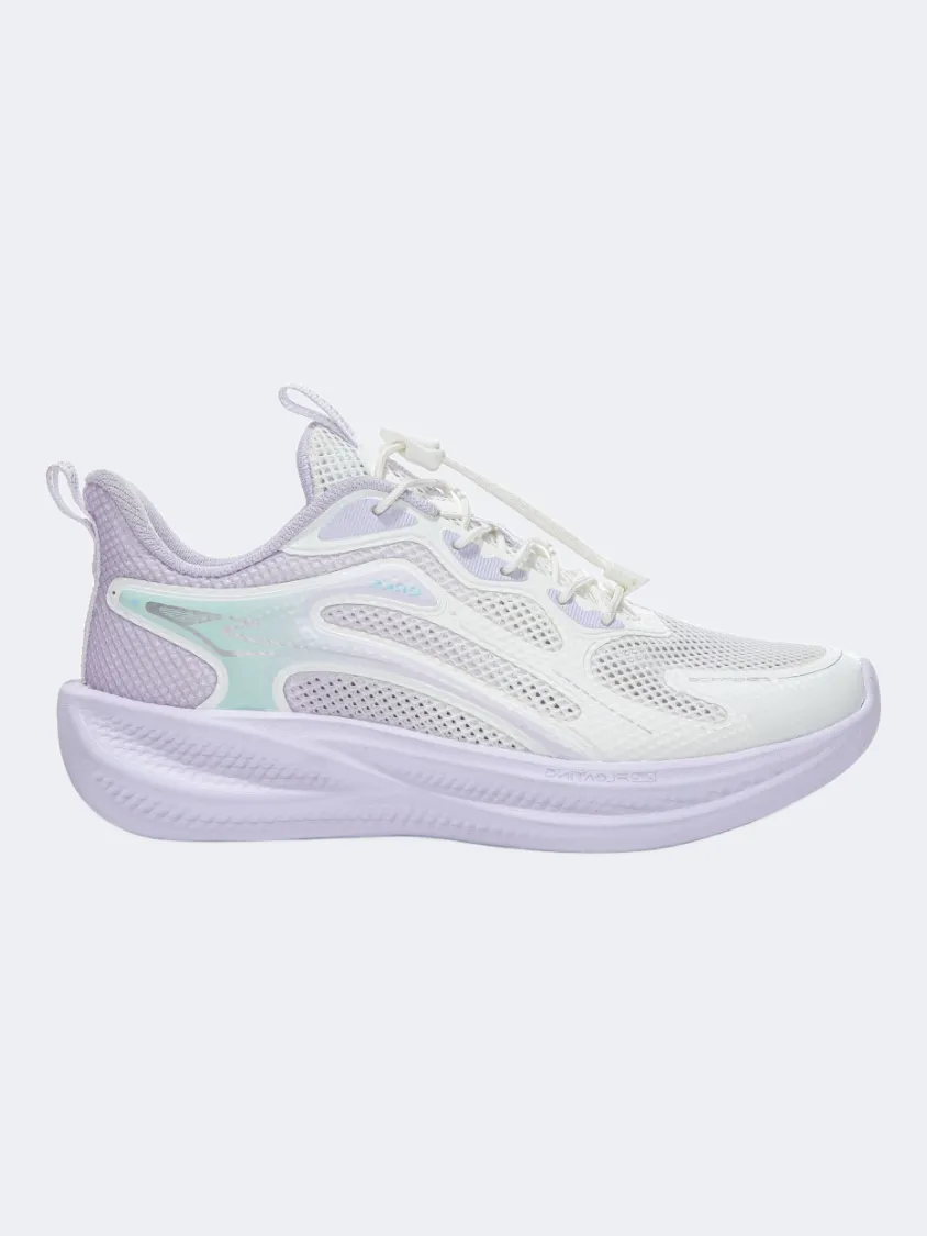 Erke Kids-Girls Running Shoes White/Thistle Injury Safe Active