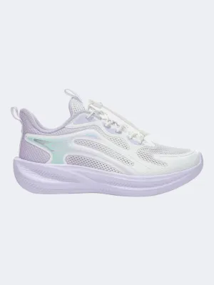Erke Kids-Girls Running Shoes White/Thistle Injury Safe Active