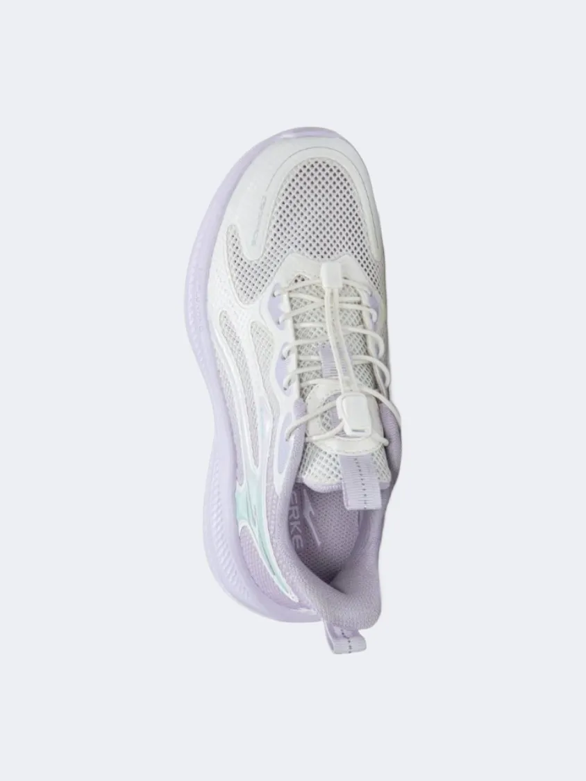 Durable Material Teen Edge Erke Kids-Girls Running Shoes White/Thistle