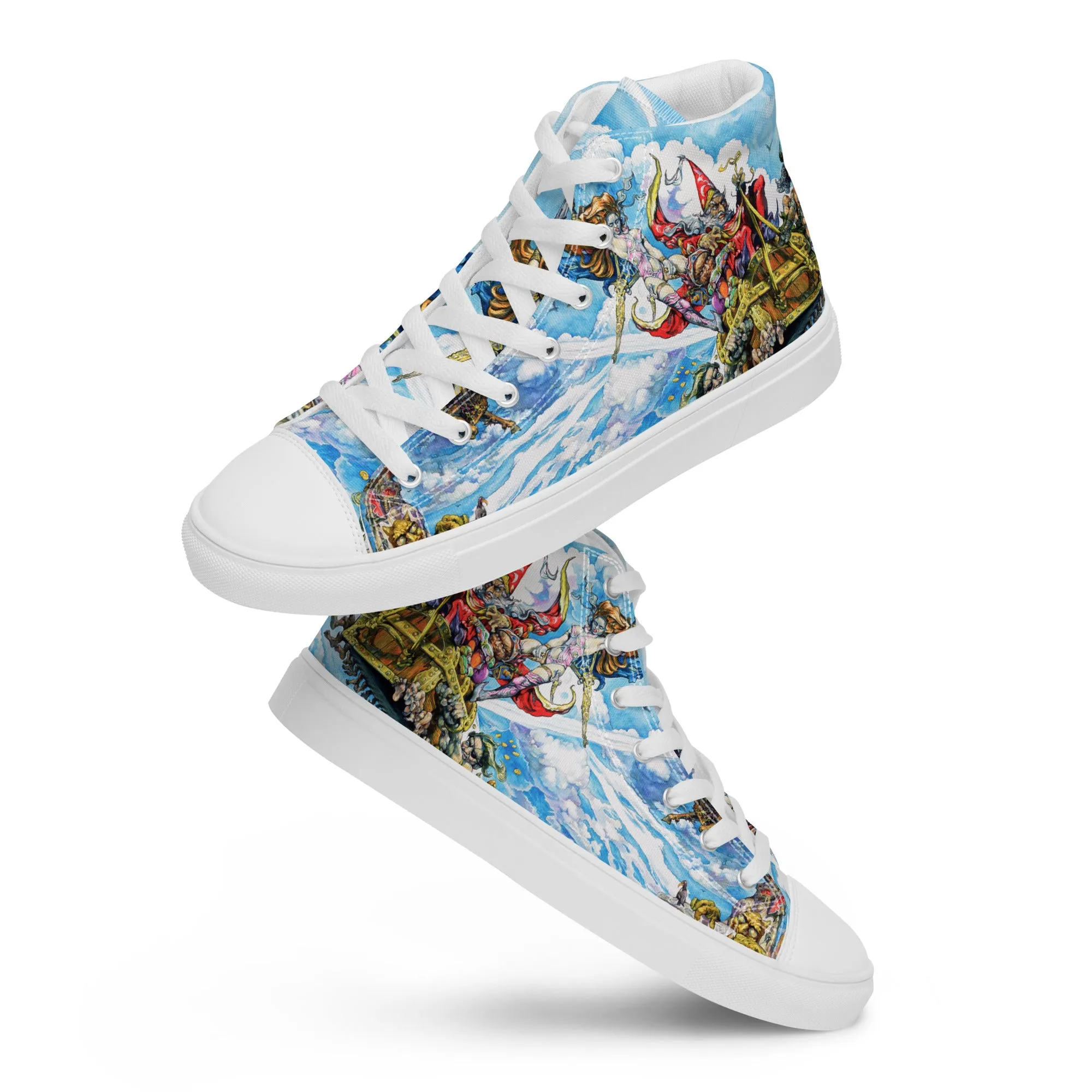 No Fuss Fit Push Step Men??s Light Fantastic High Top Canvas Shoes - Free Shipping! *US SIZES SHOWN! USE CHART!
