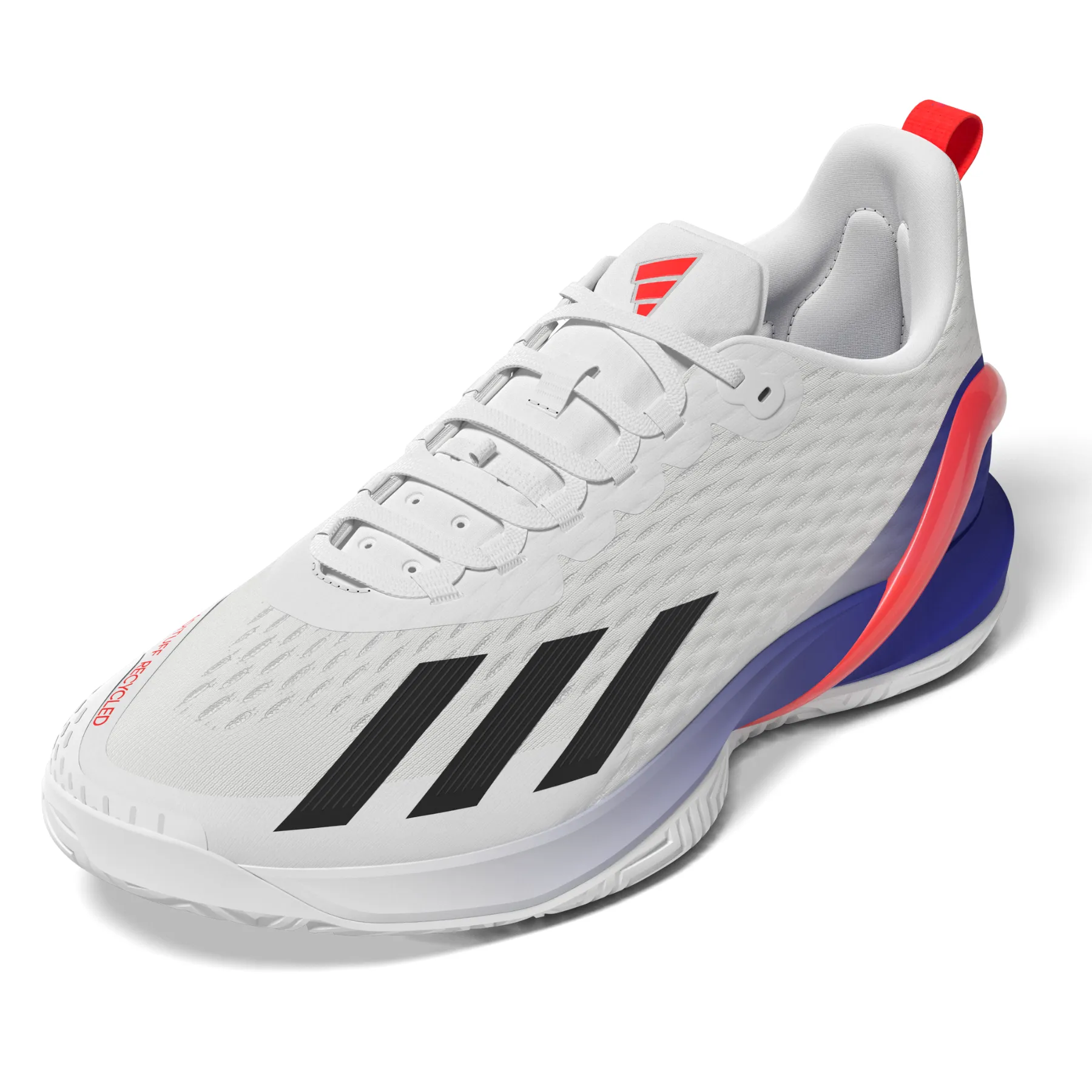 Air Flow Travel Wear Adidas Performance Adizero Cybersonic Men  Tennis Shoes- Ftw White/Core Black/Solar Red