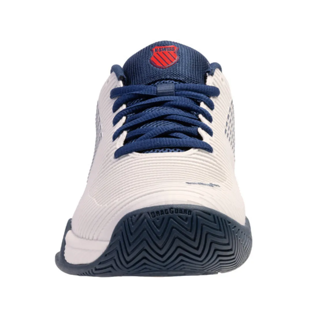 K Swiss Hypercourt Express 2 Men Tennis Shoes - Blanc De Blanc/Blue Opal/Lollipop Beginner Runners