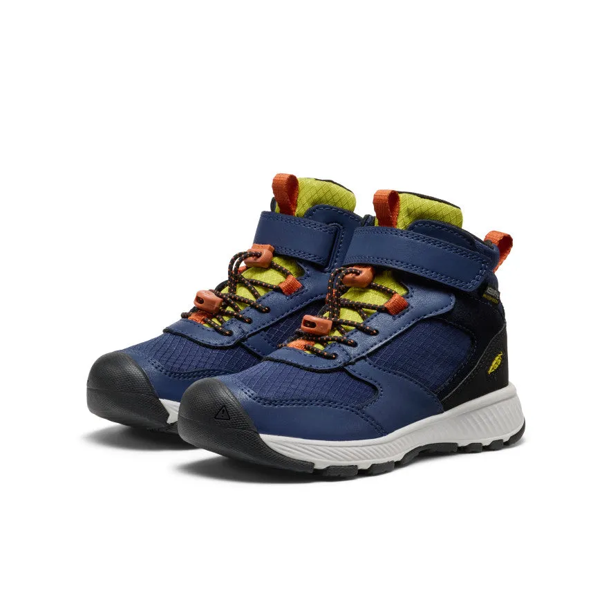 Heel protection Shape memory foam increases long-term support Little Kids' Skua Waterproof Boot  |  Naval Academy/Rogue Green