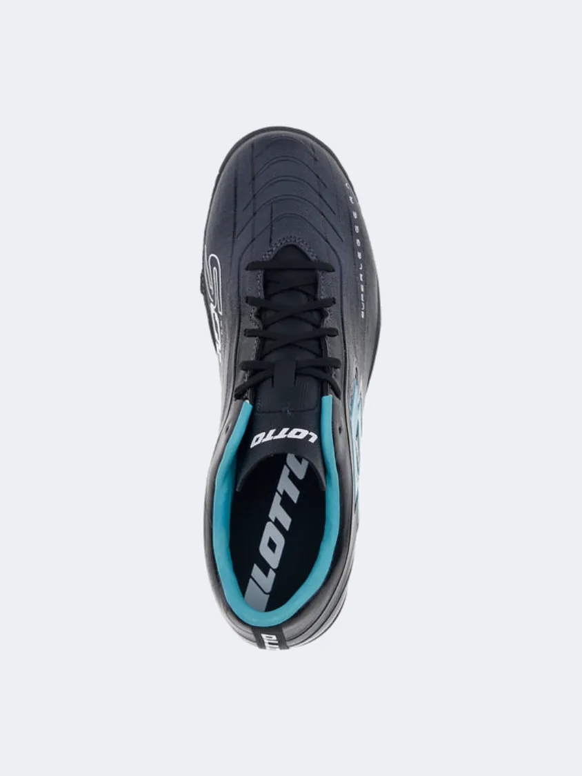 Lotto Solista 700 Ix Turf Men Football Shoes Black/Blue beginner sports shoes