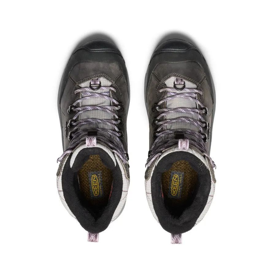 Women's Revel IV High Polar Waterproof Boot  |  Steel Grey/Orchid Petal Shock-absorbing heel zones ease repetitive landings Midfoot structure offers consistent responsiveness
