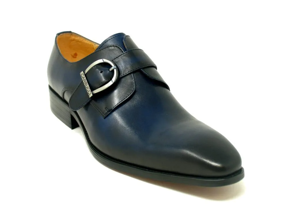 Calfskin Monkstrap Navy Scandi Cut Suede Touch