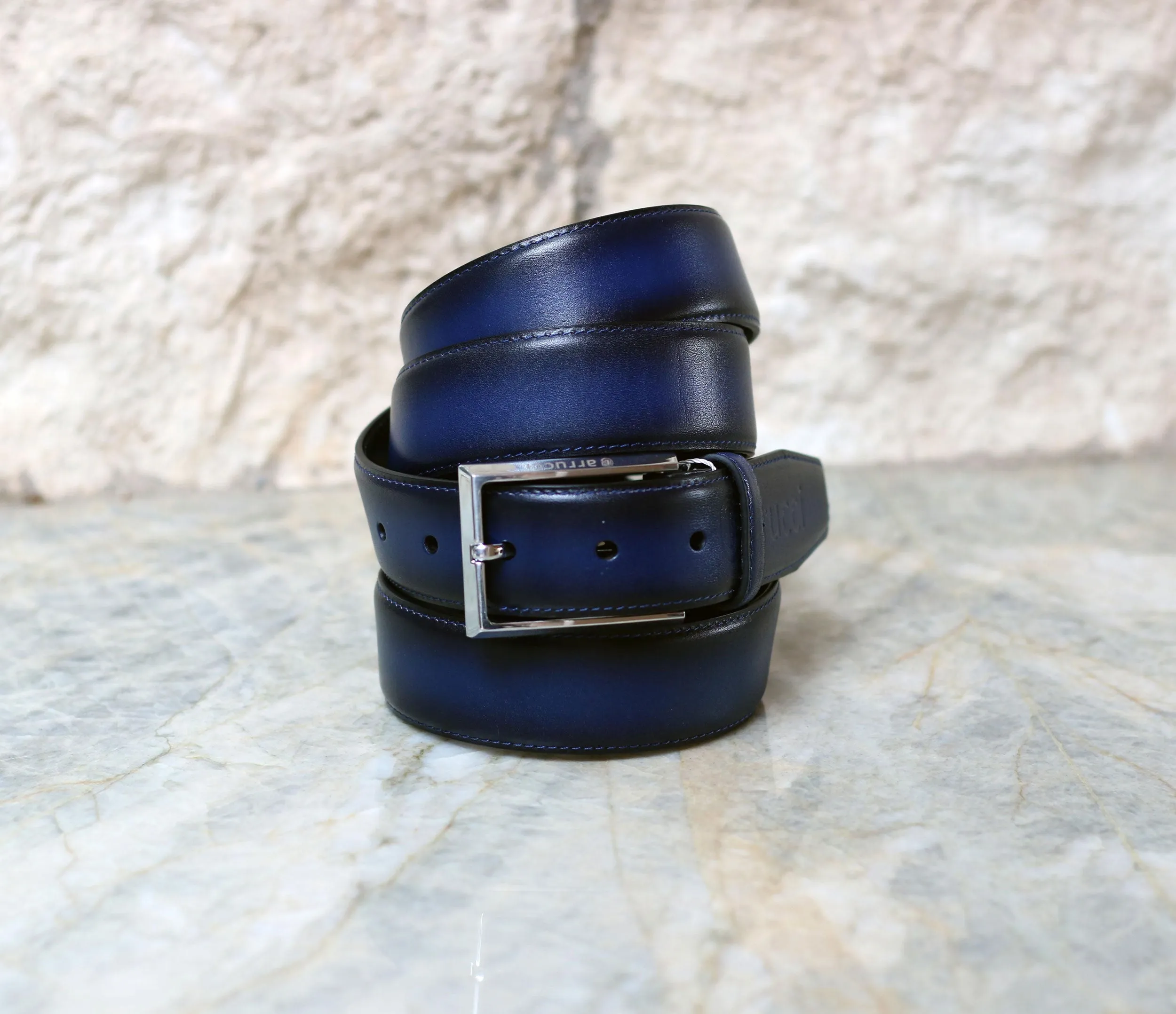 Calfskin Monkstrap Navy Prestige Look
