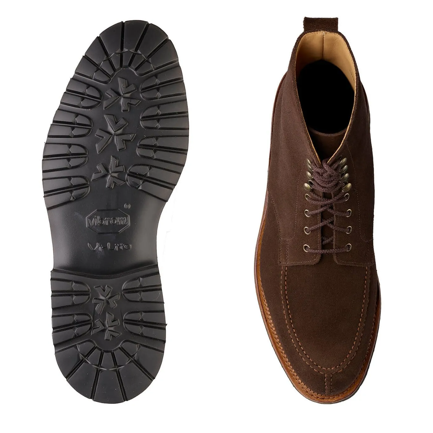 Lined Style Polished Detail Shannon Dark Brown Suede