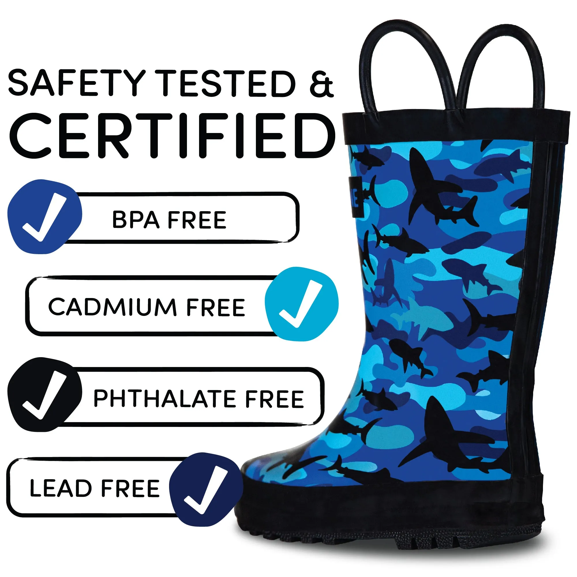Waterproof Style Heavy Duty Walking Boots Shark Shadows (Camo) Rain Boot