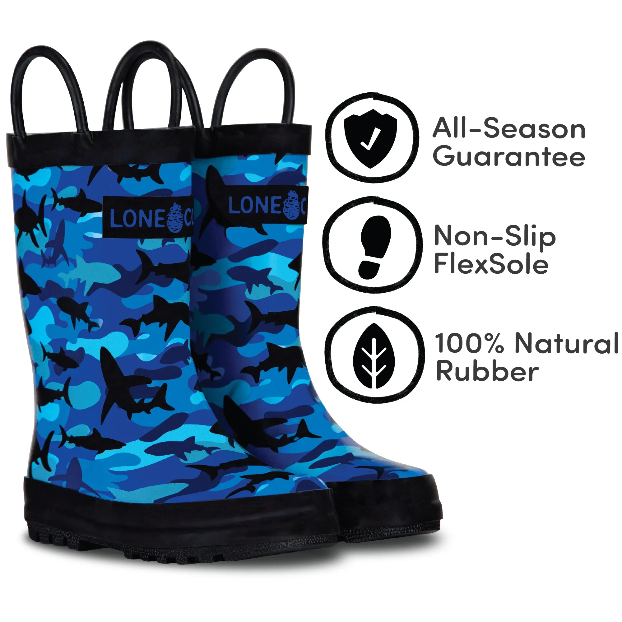 Shark Shadows (Camo) Rain Boot Active Walk Gear City Weather