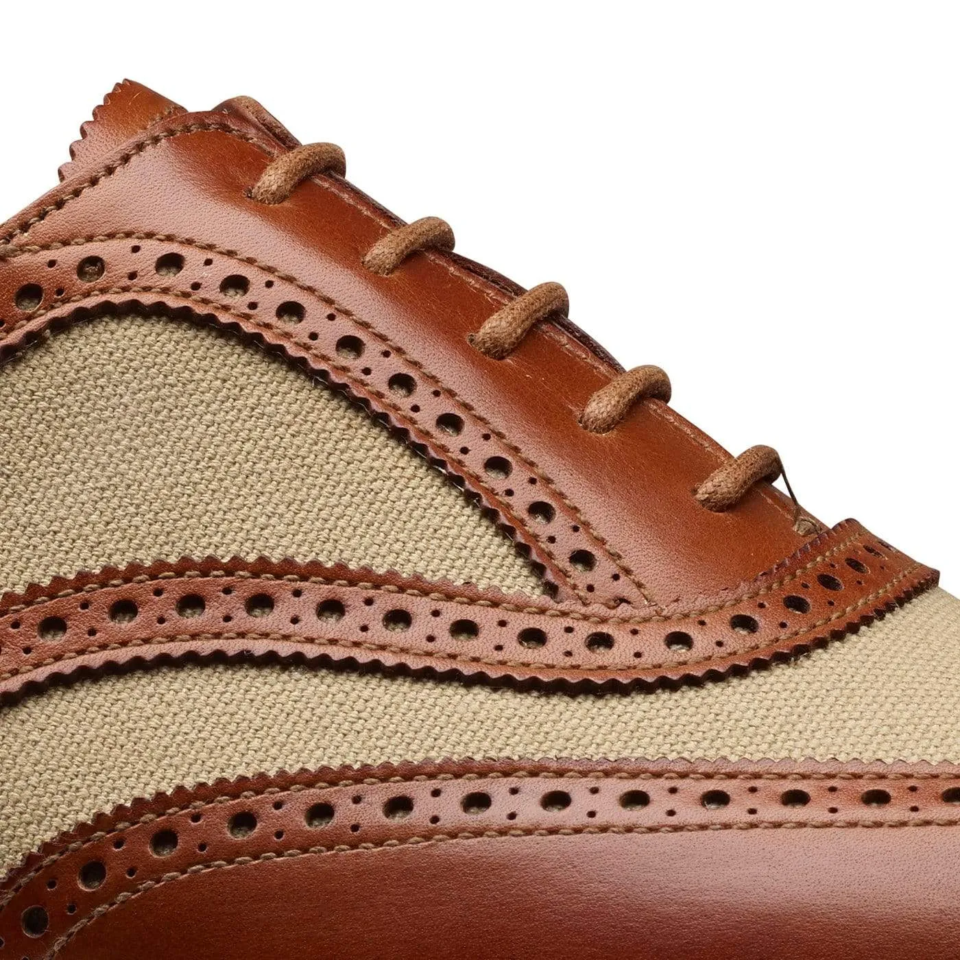 Gerrard 4 Mahogany Calf & Stone Canvas Outdoor Wear Soft Interior