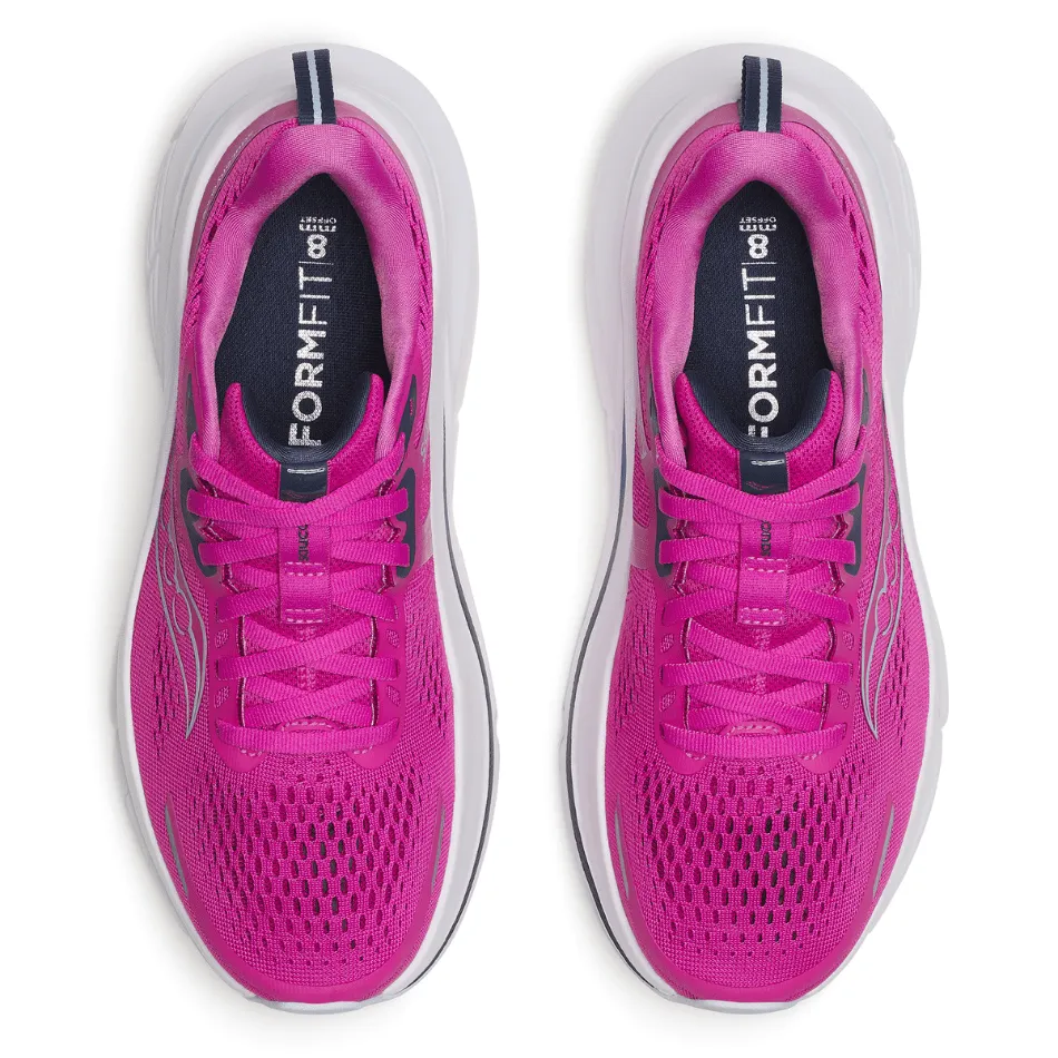 Saucony Women's Guide 18 Running Shoes in Fuchsia/Navy SS25 bounce - return shoes running in triathlons shoes