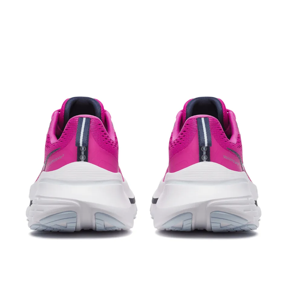 Saucony Women's Guide 18 Running Shoes in Fuchsia/Navy SS25 Knit Fabric suitable for experts