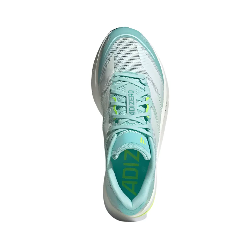 flat insole shoes Adidas Women's Boston 13 Running Shoes in Semi Flash Aqua/Zero Metalic/Lucid Lemon AW25