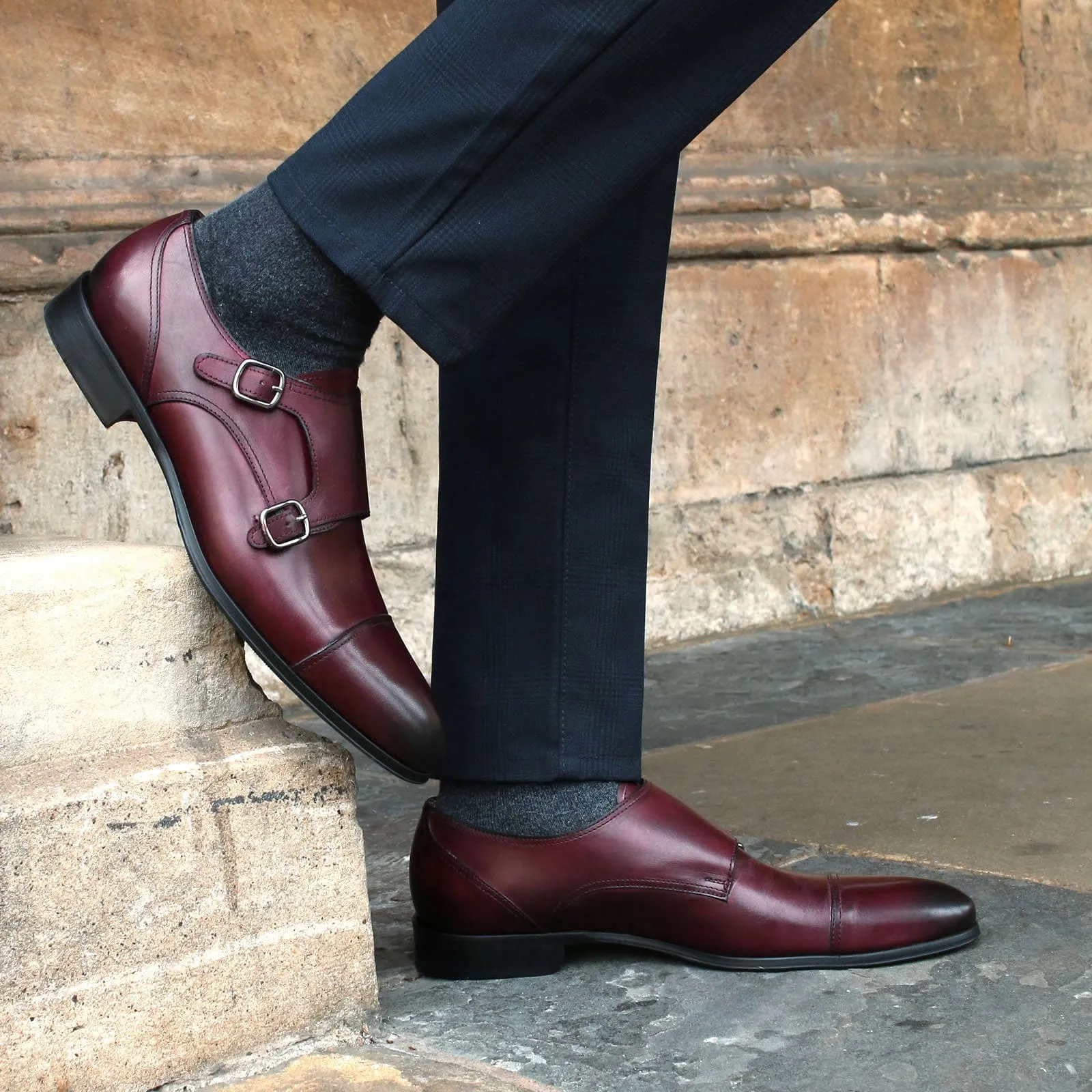 Bourne Monk Strap Oxblood Icon Mode Italian Cut