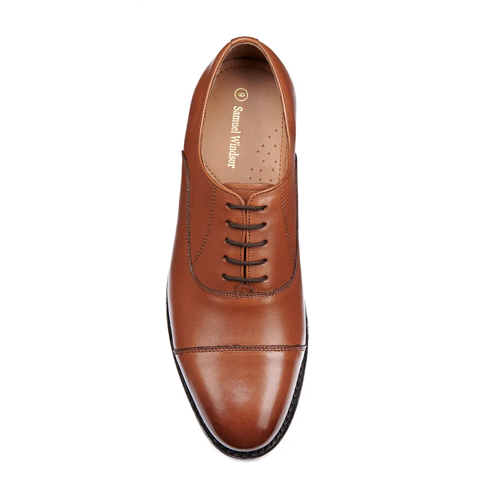 Classic Shape Work Look Oxford Shoe - Brown