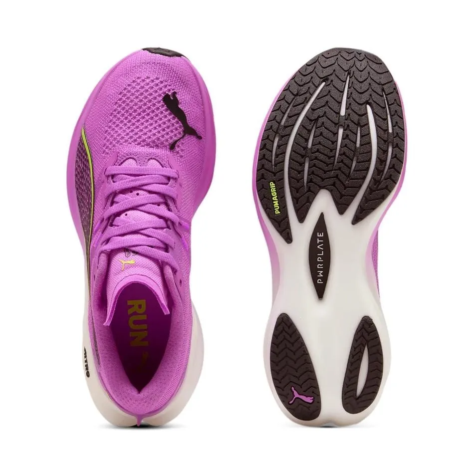 Puma Women's Deviate NITRO 3 Running Shoes in Pure Magenta/Yellow Alert/Puma White SS25 barefoot running flat - terrain running shoes