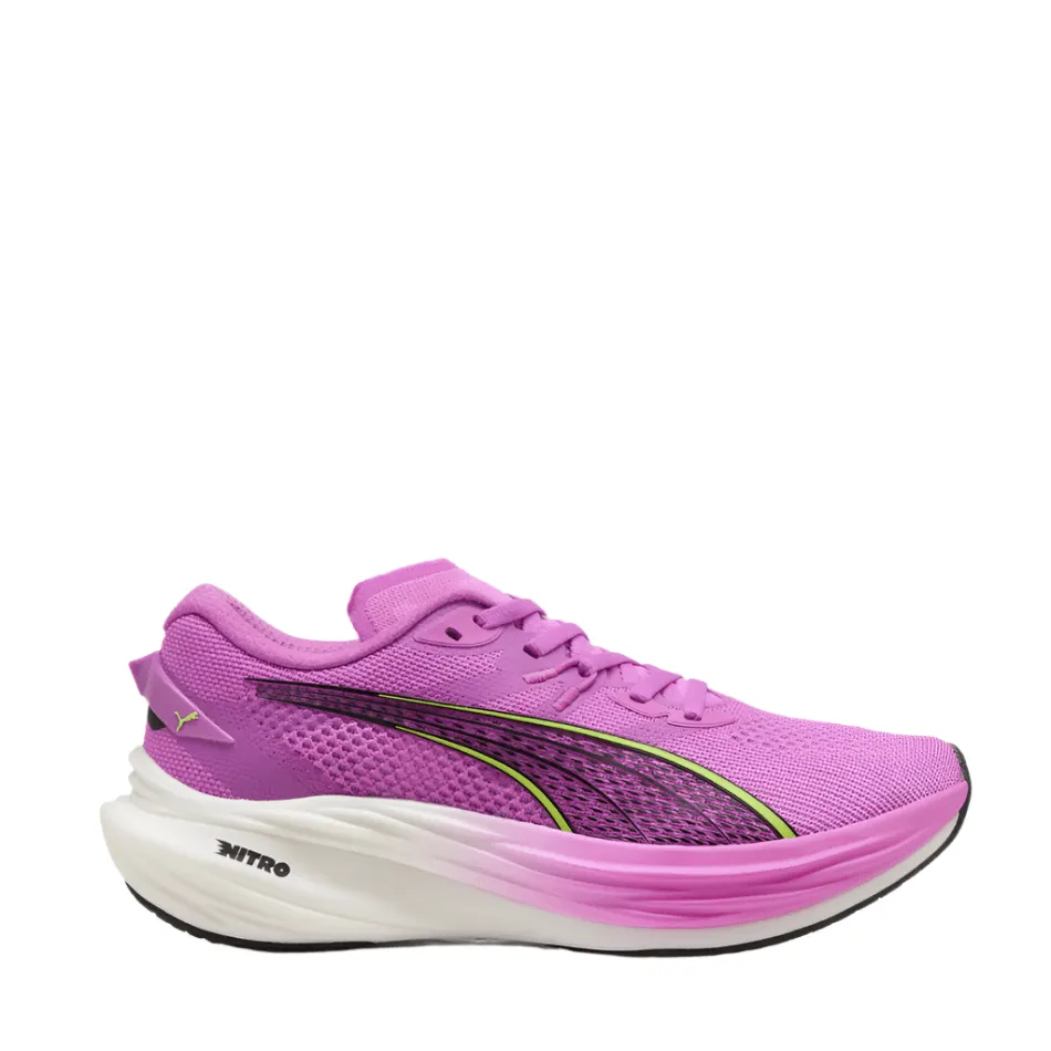 running in stadiums Puma Women's Deviate NITRO 3 Running Shoes in Pure Magenta/Yellow Alert/Puma White SS25