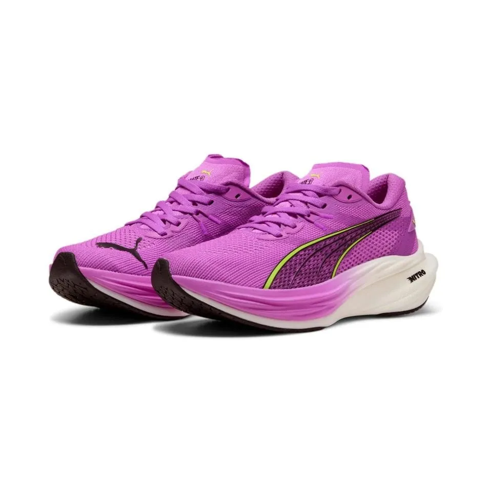 Puma Women's Deviate NITRO 3 Running Shoes in Pure Magenta/Yellow Alert/Puma White SS25 Agile