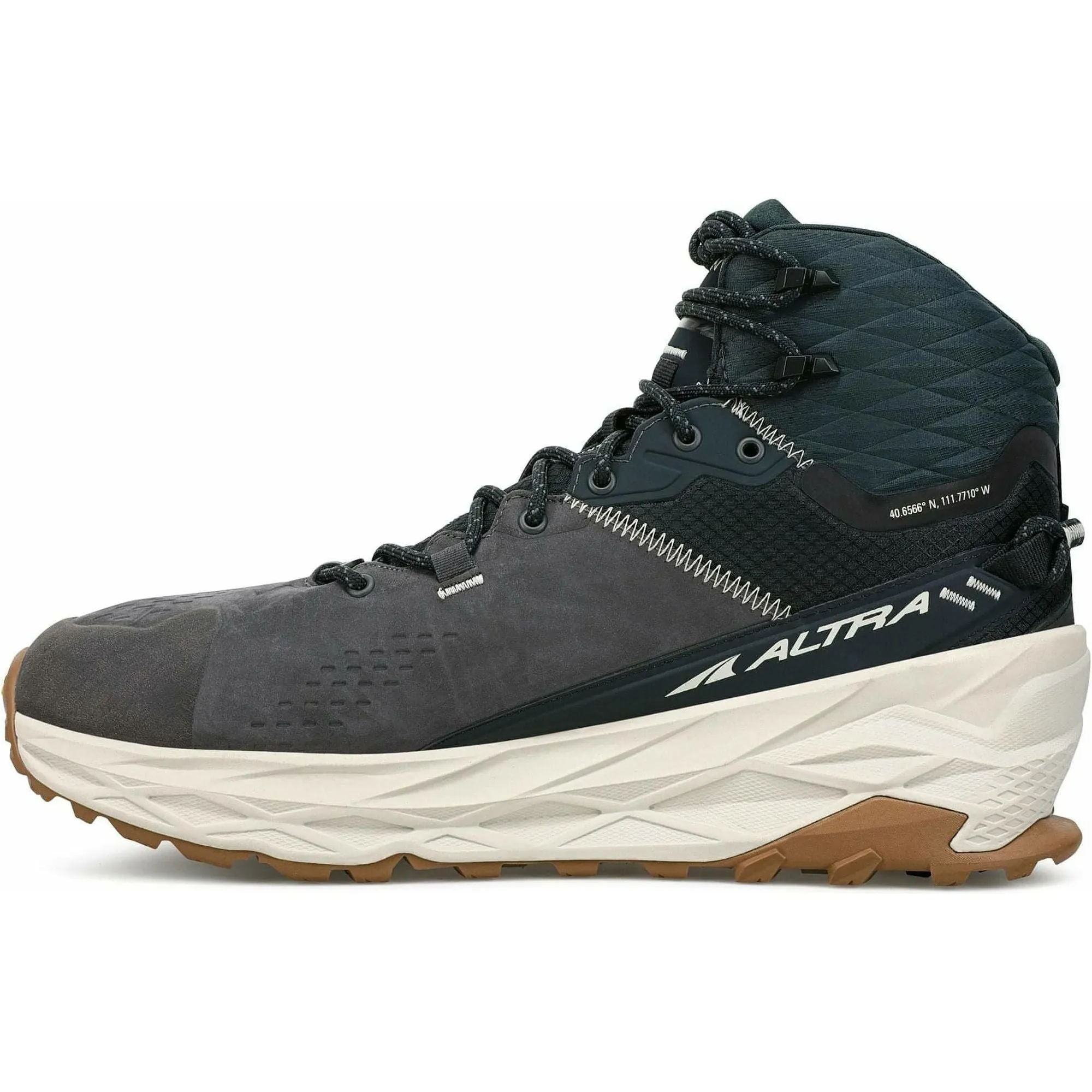 Outdoor Road Climbing Terrain Support Altra Olympus 5 GORE-TEX Mid Mens Walking Boots - Black