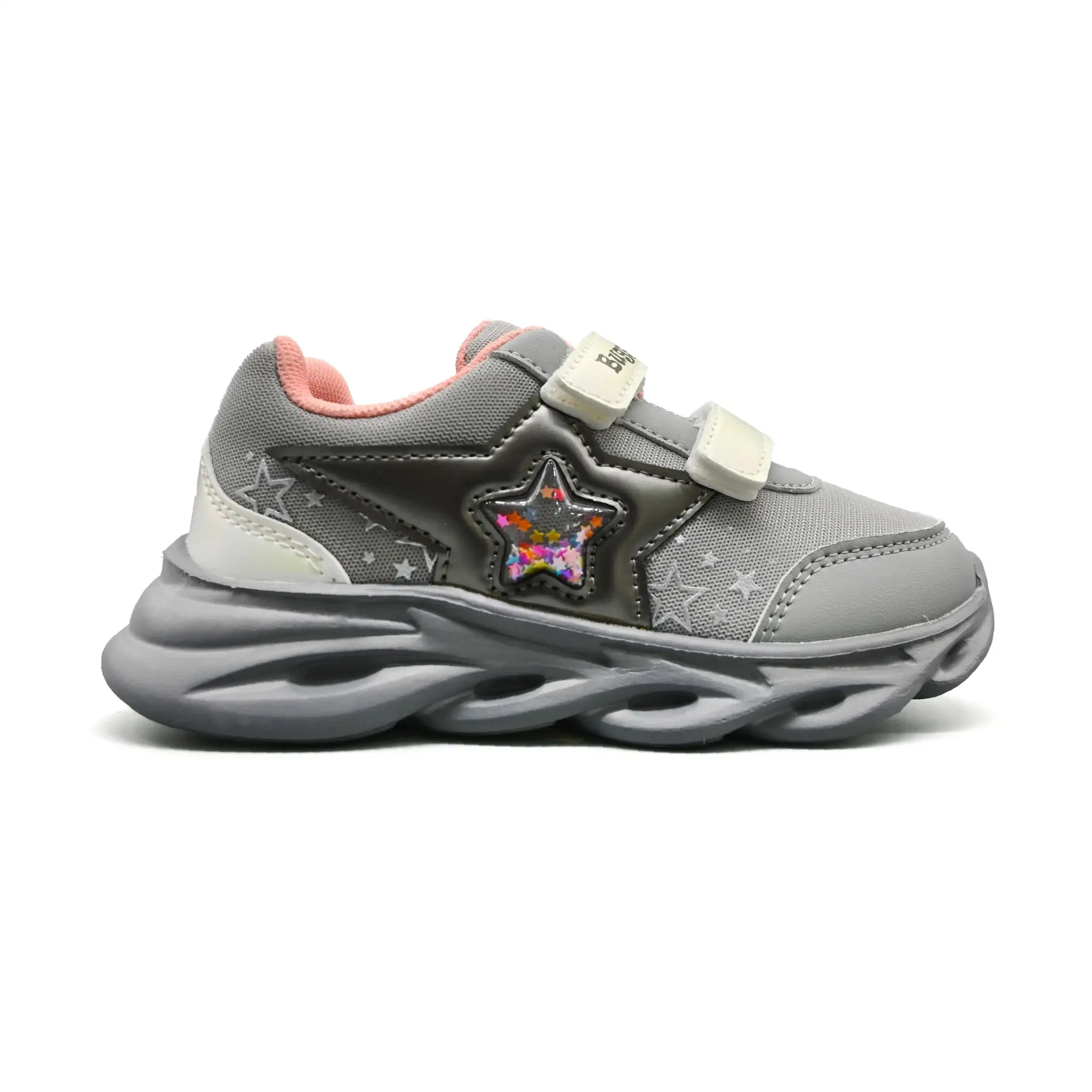 Fire Walk Grip Step Buggies Mia Kids Shoes - Grey/Lilac