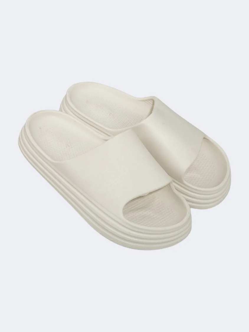 Mesh Upper Water Edge Top Ten Casual Beach Kids Slide White