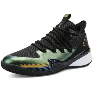 PEAK  Professional Basketball Shoes Mid Sneakers Black Gold DA920231 Pro Cushion