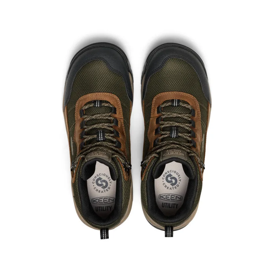 Built to hold its shape under prolonged wear Men's Skokie Waterproof Work Boot (Soft Toe)  |  Forest Night/Black