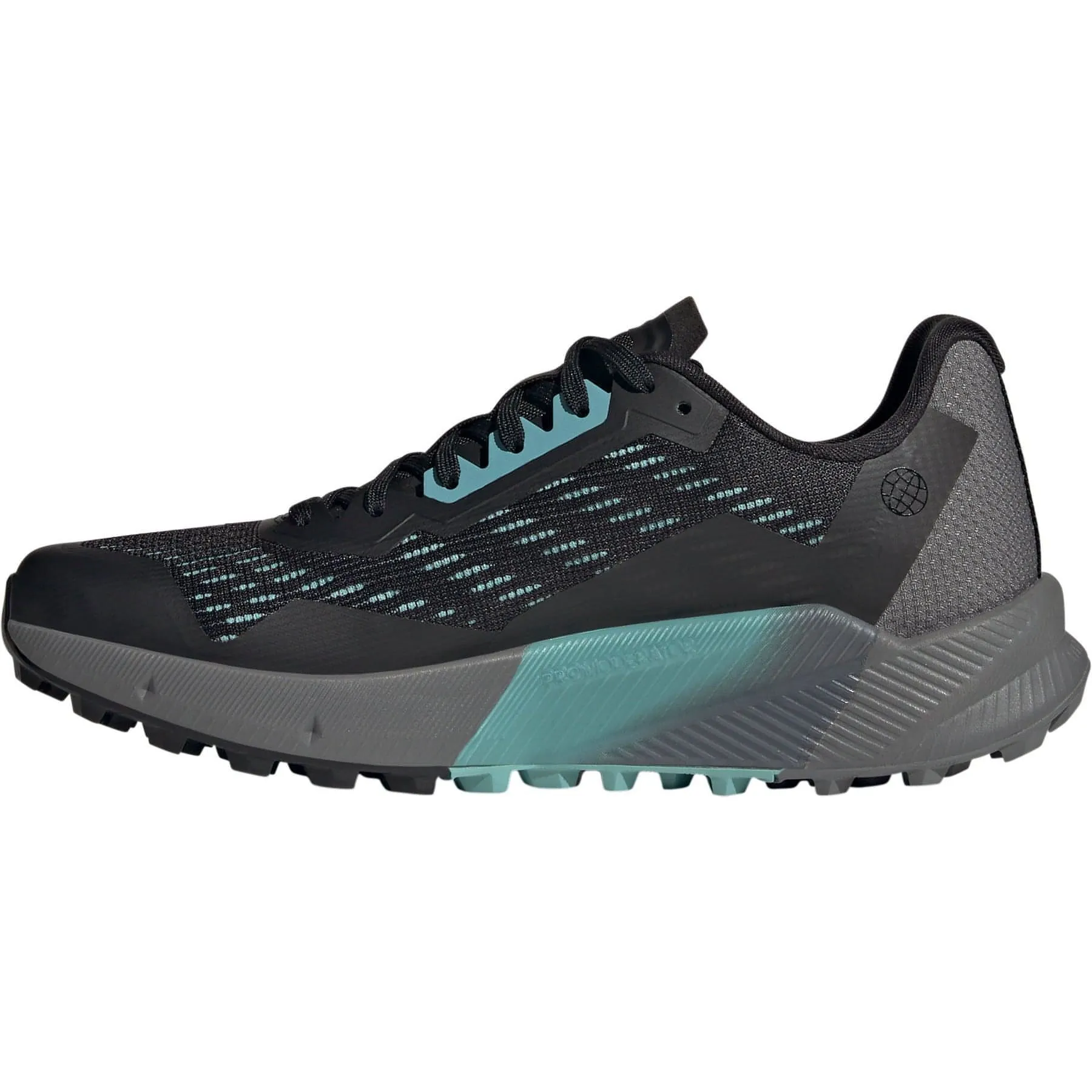 Knee friendly adidas Terrex Agravic Flow 2.0 Womens Running Shoes - Black