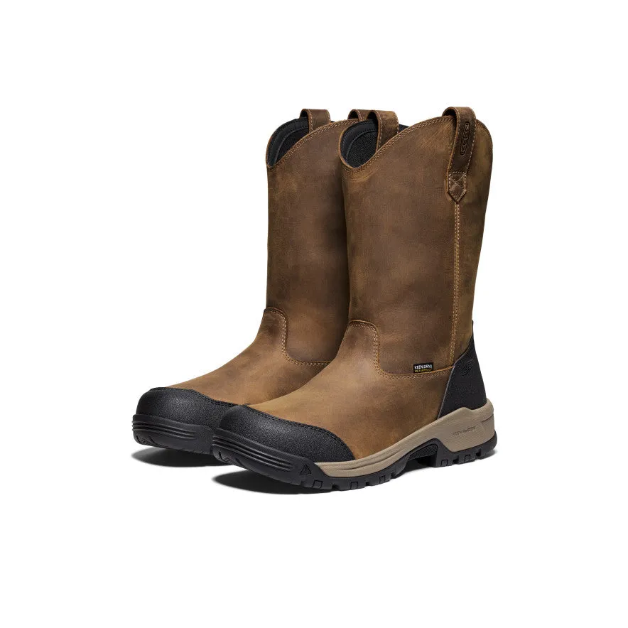 Men's Evanston Pull-On Waterproof Boot (Soft Toe)  |  Bison/Black Comfort Curve