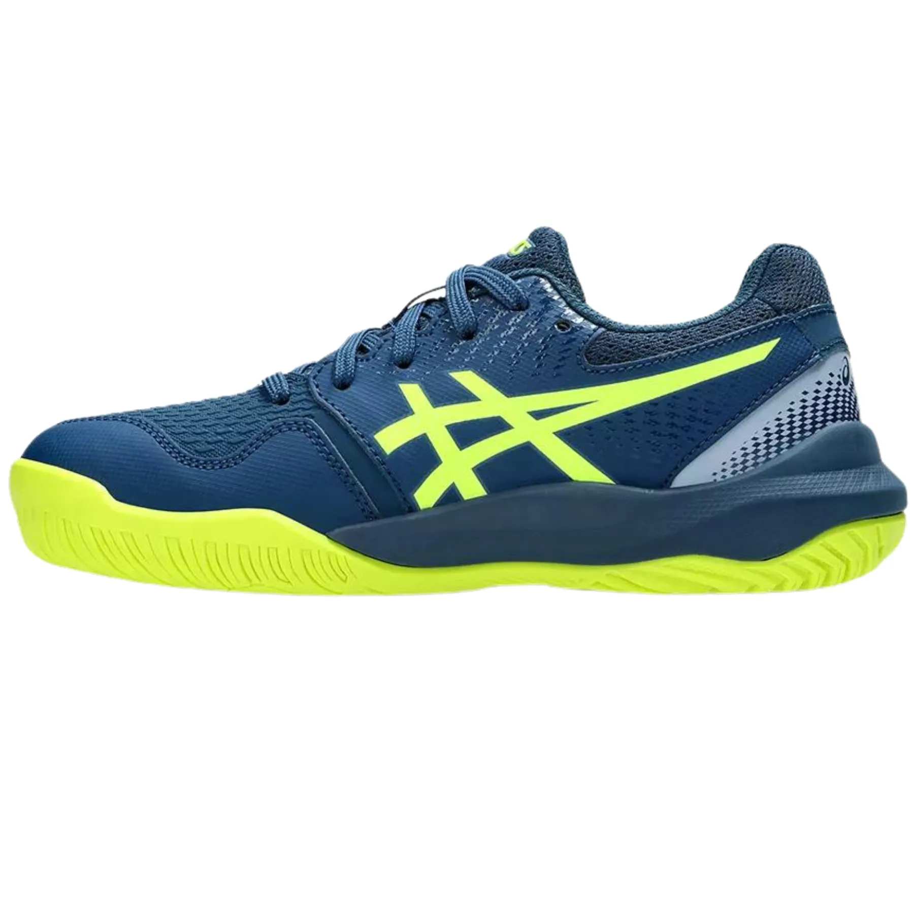 Asics Gel Resolution 9 Youth Tennis Shoes - Mako Blue/Safety Yellow Soft cushion Performance Sole