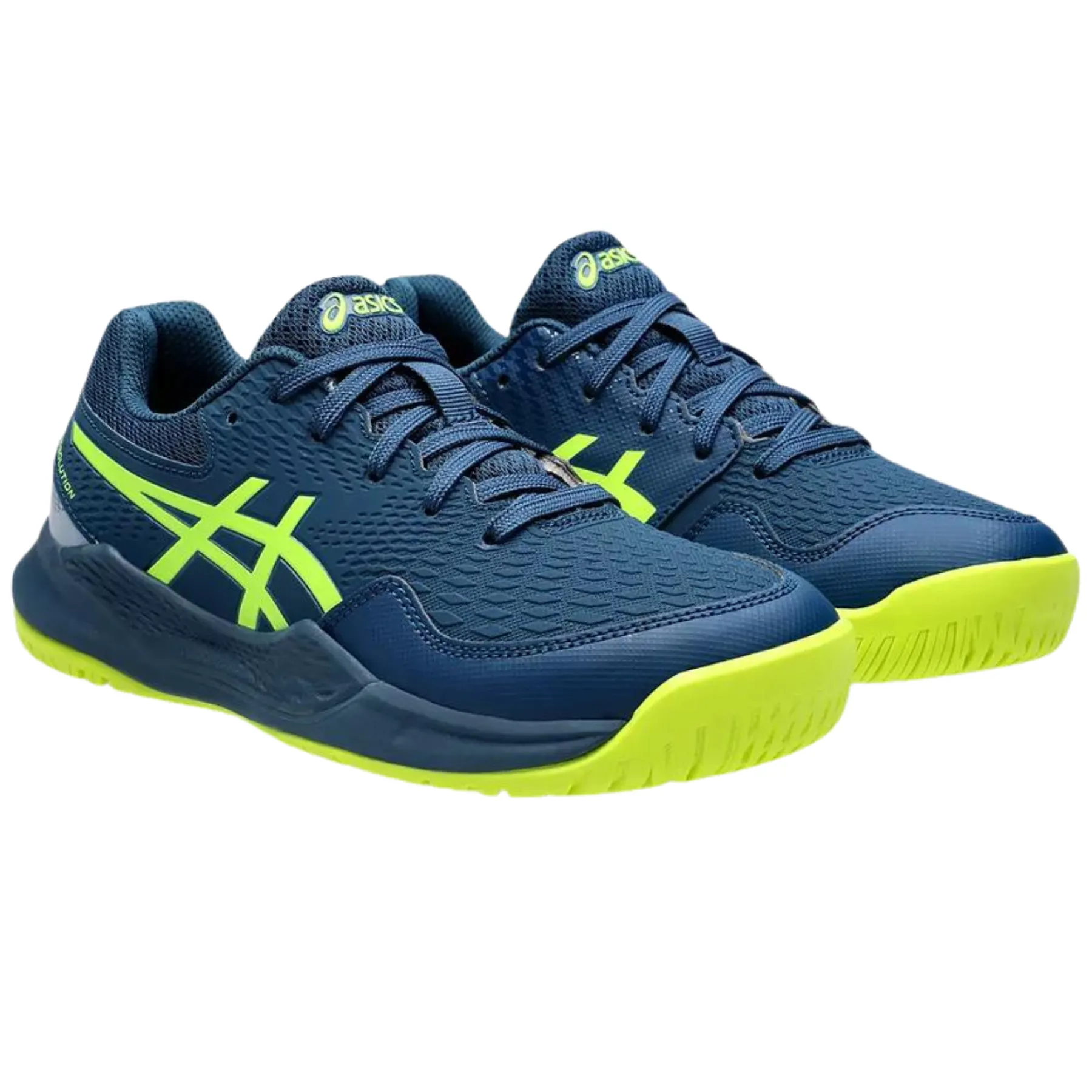 Impact Zone Asics Gel Resolution 9 Youth Tennis Shoes - Mako Blue/Safety Yellow
