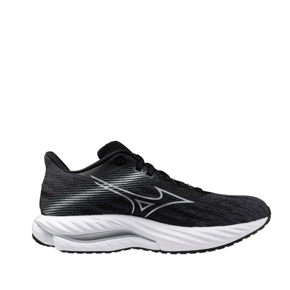 composite - sole - feature shoes celebrity - endorsed shoes Mizuno Women's Wave Inspire 21 Running Shoes in Black/Silver/Metallic Gray SS25