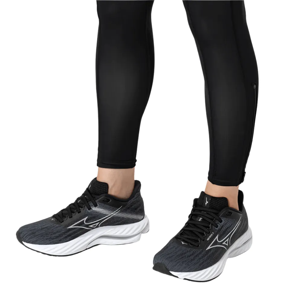 running for a way to stay healthy race day shoes Mizuno Women's Wave Inspire 21 Running Shoes in Black/Silver/Metallic Gray SS25