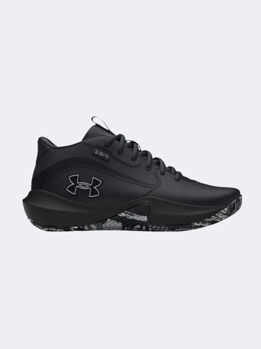 Under Armour Lockdown 7 Gs Boys Basketball Sneakers Black/Metalic Silver Sole Soft
