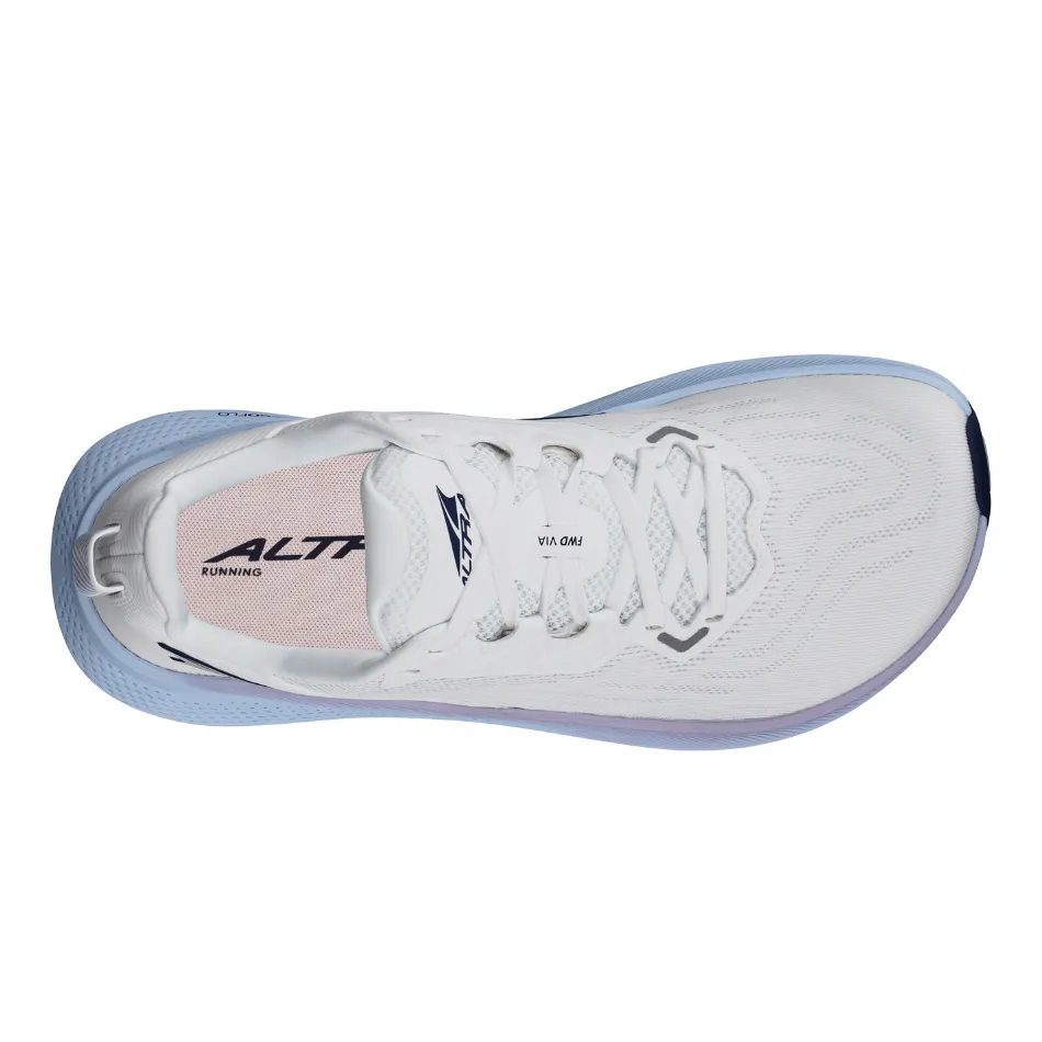 unisex shoe design Altra Women's FWD Via Running Shoes in White Light Blue AW25