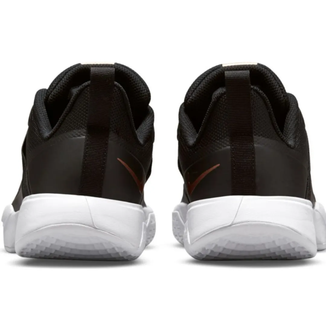 Responsive cushioning All Fit Nike Womens Court Vapor Lite Tennis Shoes - Black/Metallic Red Bronze-White