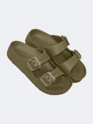Oil And Gaz Chic Beach Kids Stripe Slide Khaki Ring Walk Heat Free