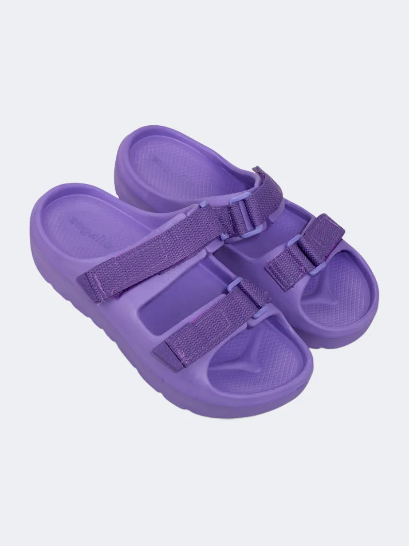 Viral Pop Oil And Gaz Chic Beach Kids Stripe Slide Purple